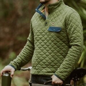 Buffalo Jackson Trading Co. Men’s Quilted Pullover, Green XXL (can be unisex)